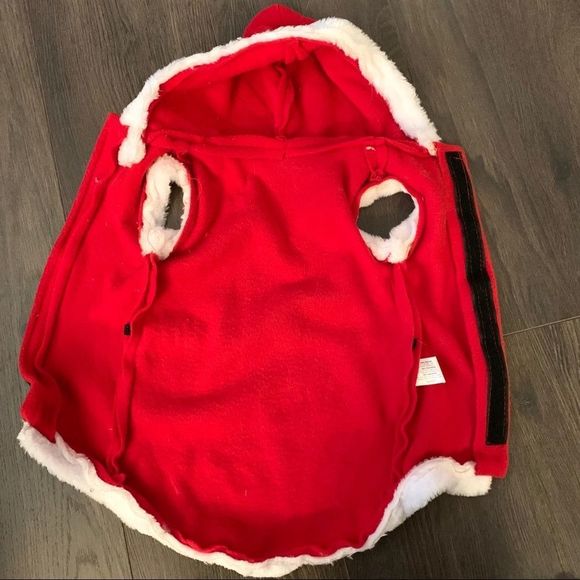 PET clothes Christmas Santa costume for cat and small dog cute red white hooded - Picture 8 of 8